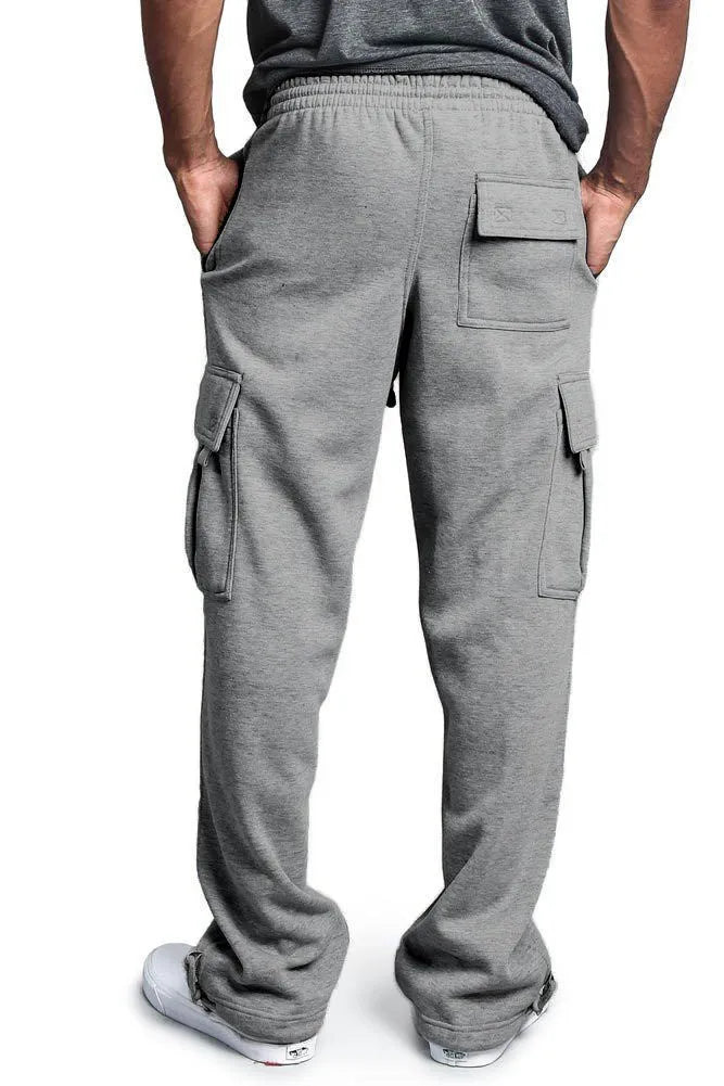 Casual Multi-pocket Loose Straight-leg Overalls for Men and Women, Polyester Broadcloth Midweight Fabric, Available in White, Black, Dark Gray, Light Gray, Army Green, Red, Sizes M to 4XL, Drawstring Closure, Spring Autumn Wear