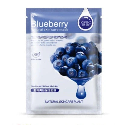 Aloe vera sheet mask on face showing 30g serum content and pre-cut eye and mouth openings