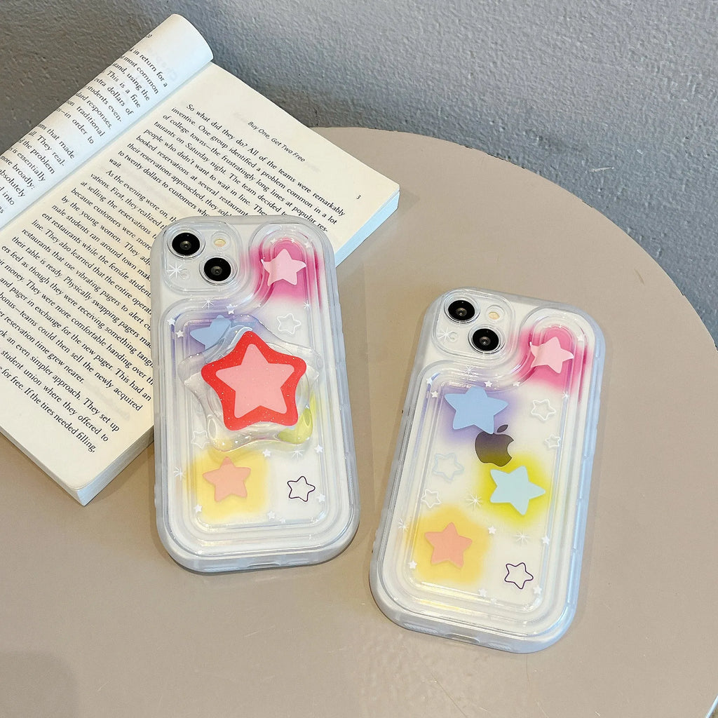 Blooming colour TPU phone case with airbag edge and XINGX bracket for iPhone 11-14 Pro Max