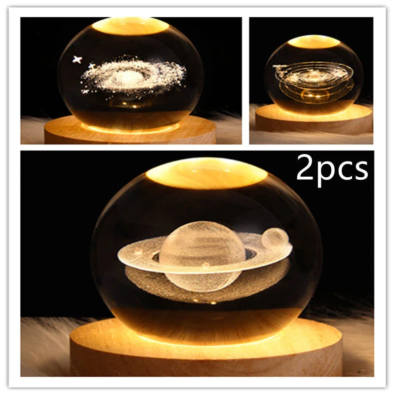 Magical Galaxy Crystal Ball Lamp with captivating 3D celestial lighting effects