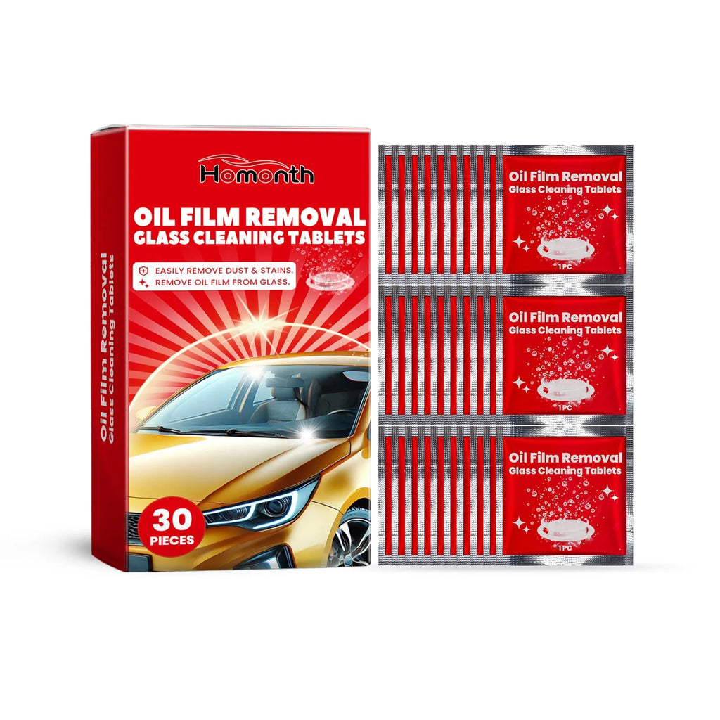 30 car windshield cleaning fluid sheets in a pack, each 6x6cm, for rainproof and waterproof windscreen wash
