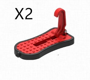 Universal car foot assist pedal in aluminium alloy, available in silver, black, red, and green.
