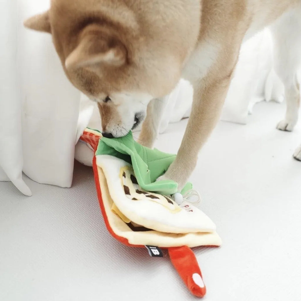 Cloth sniffing book puzzle toy for dogs and cats in green and orange models
