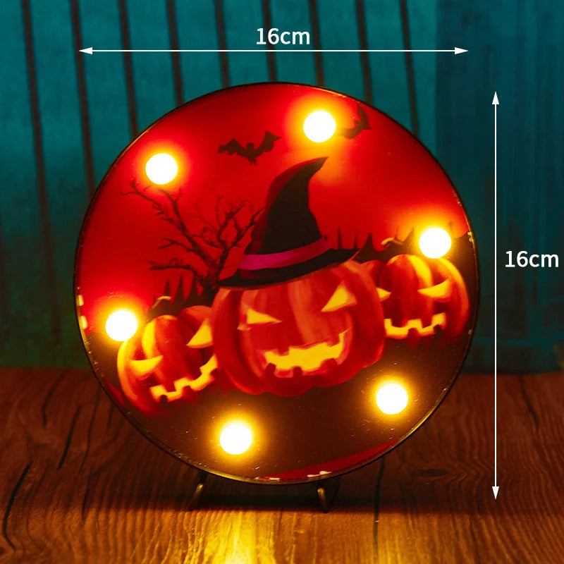 Halloween LED light decorations in pumpkin, ladybug, and bat designs