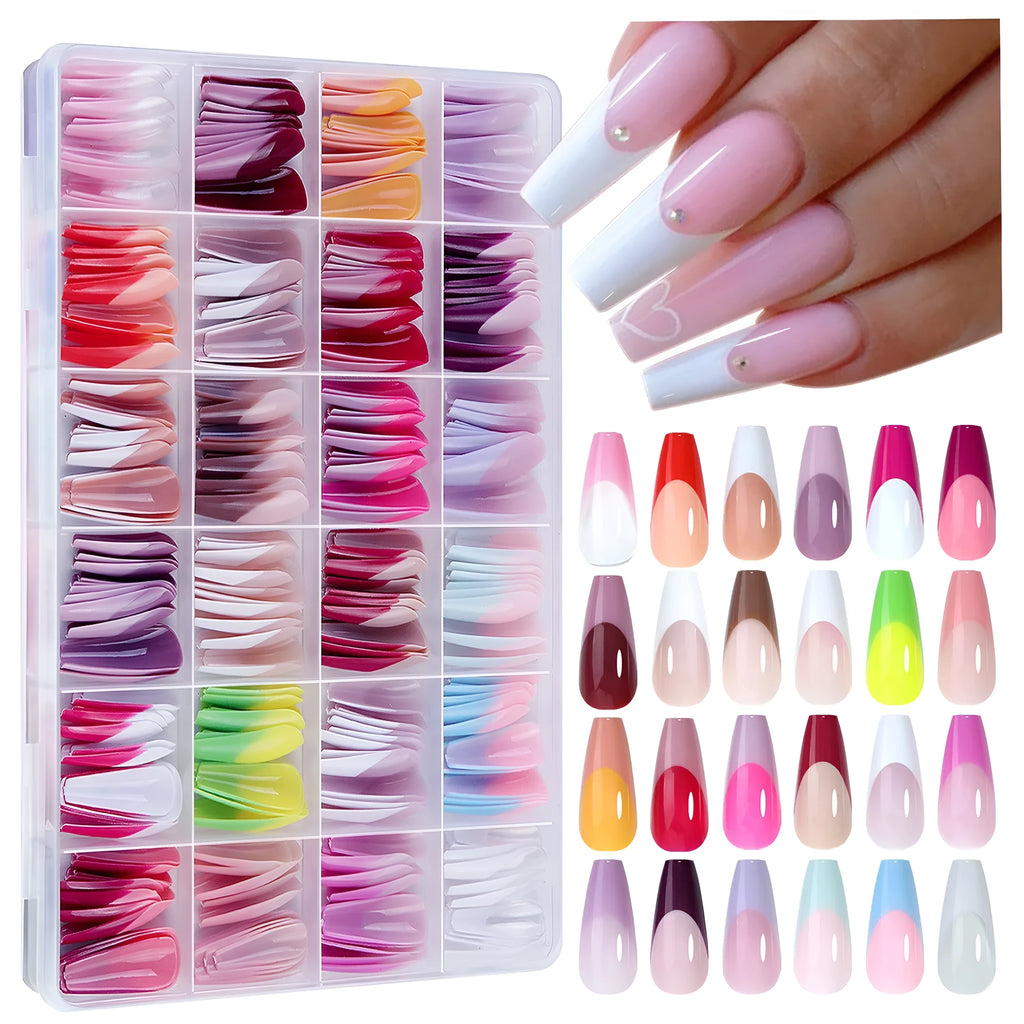 French Wear seamless removable nail stickers, 288-piece set in armour style