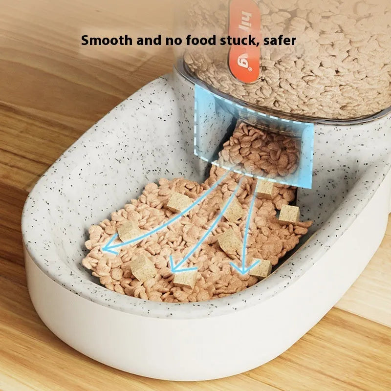 Automatic pet drinker and feeder with 3.8-litre capacity in blue colour option