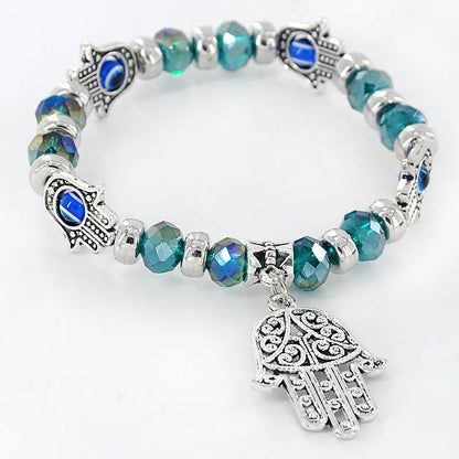 Devil's Eye Beaded Bracelet in alloy with artificial gems, available in multiple colours