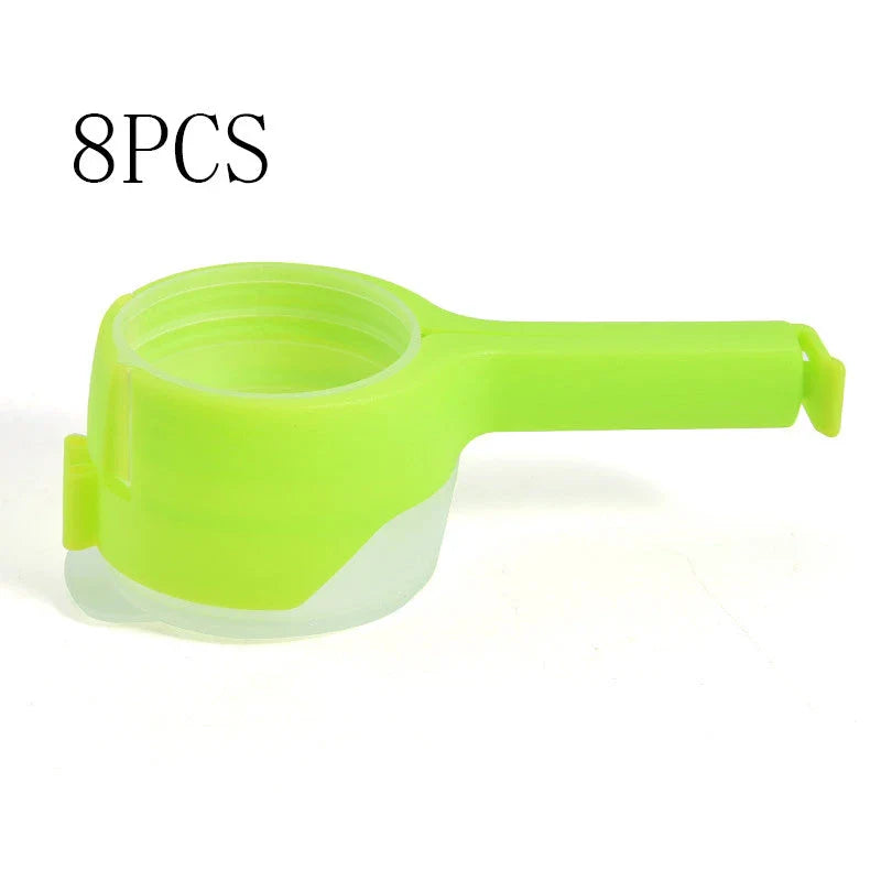 Versatile food clips in a range of colours, featuring airtight sealing and a convenient pour spout