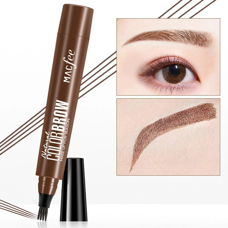 Waterproof Sweatproof Eyebrow Pencil with four-tip design for natural-looking eyebrows