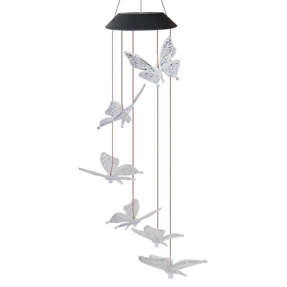 Enchanting solar-powered windchime with color-changing LED lights and chime melody for outdoor decor