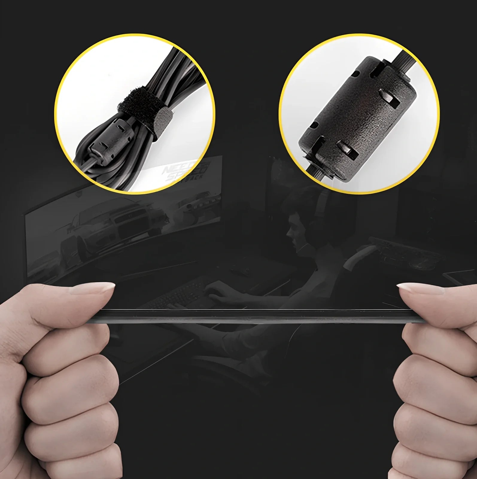 Black wired gaming mouse with 5000 DPI, 9 buttons, 1.8m USB cable, ergonomic for desktop use