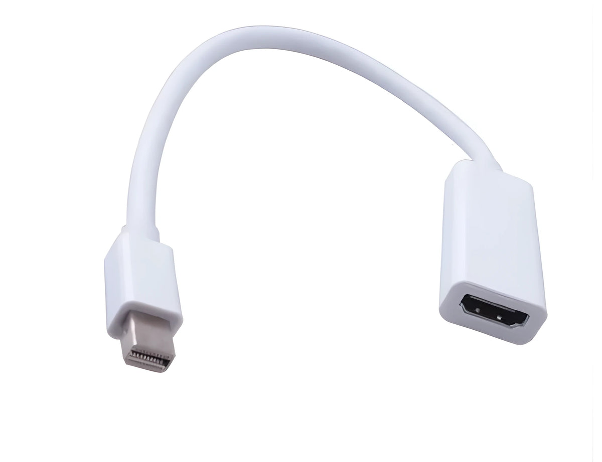 Mini DisplayPort to HDMI adapter cable measuring 24 cm with male Mini DP and female HDMI connectors