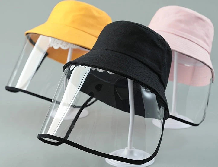Transparent PVC protective hat for children with dustproof and anti-spitting design