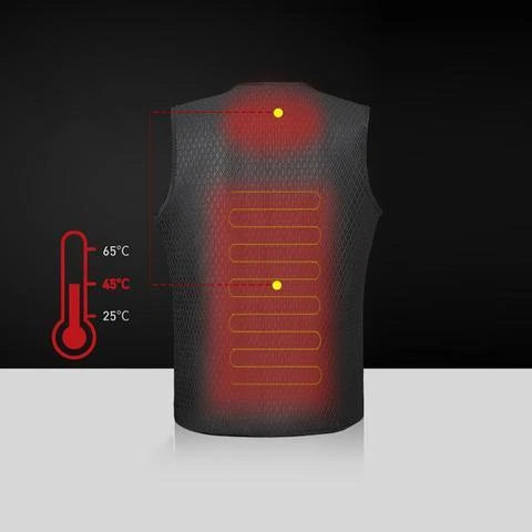 Versatile heated vest for outdoor activities like hiking, fishing, and skiing with adjustable temperature settings and durable construction