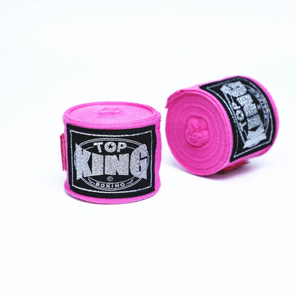 Two 5-metre boxing hand wraps in different colours showing elastic cotton construction