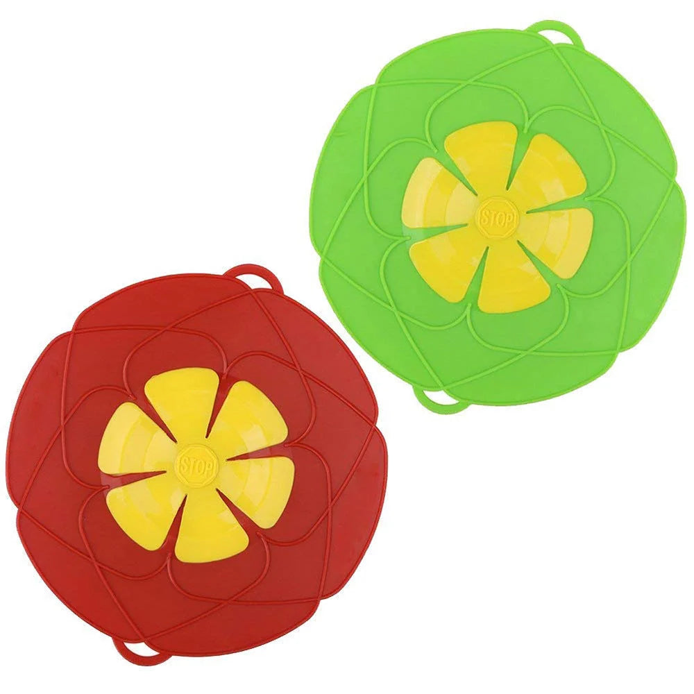 Anti-splash silicone lid for pots in various colors, preventing oil and soup overflows