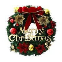 Pine artificial Christmas wreath with wood frame for home and mall decoration