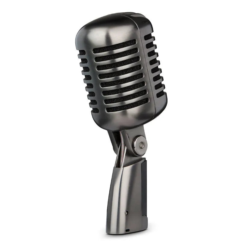 Professional retro-style condenser microphone with wireless function, shown in FG2 colour, for KTV and live streaming.