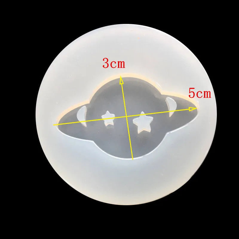 Silicone mould for creating full mirror finish resin planet spheres measuring 6.5cm diameter