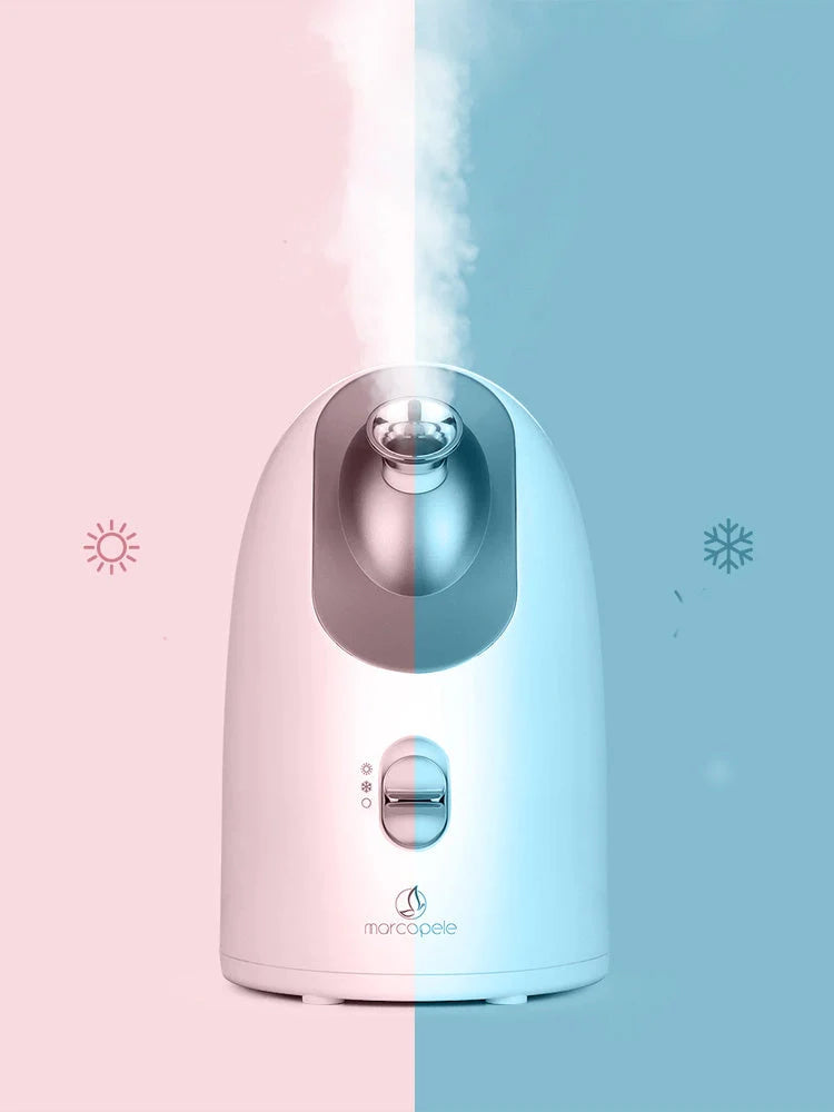 Hot and cold face steamer with dual fog settings for skincare