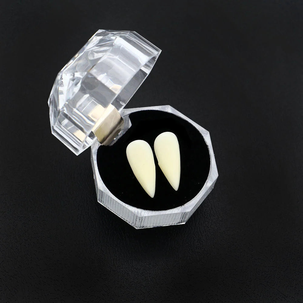 Halloween Vampire Zombie Dentures for cosplay and costume parties, available in multiple sizes