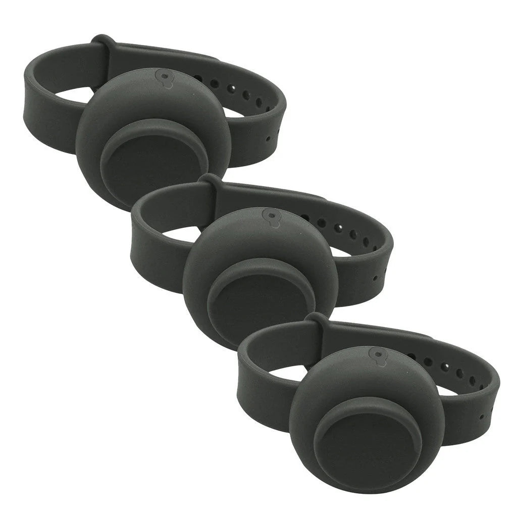 Portable Silicone Disinfectant Bracelet available in yellow, red, green, blue, black, and pink