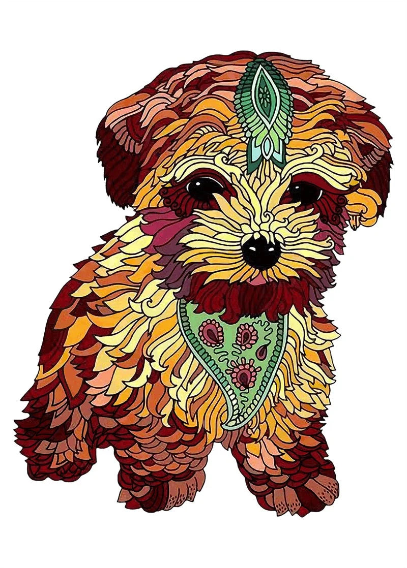 Colourful animal-shaped wooden jigsaw puzzles for children, educational and fun