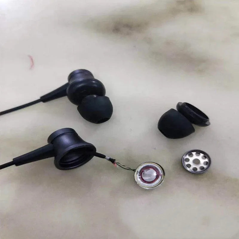 Piston wired in-ear headphones with 3.5mm plug in black, blue and red colour options