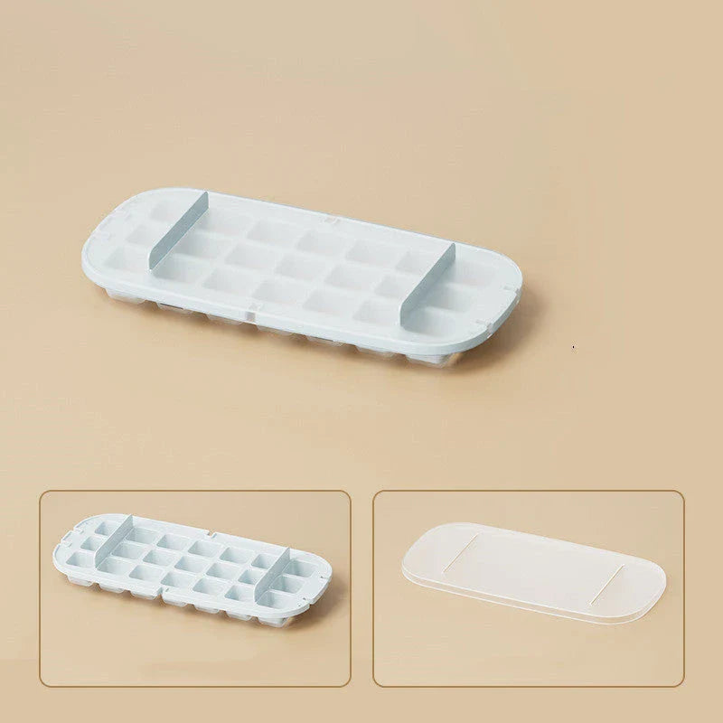 High-capacity ice cube tray with ice shovel for effortless freezing and ice cube removal