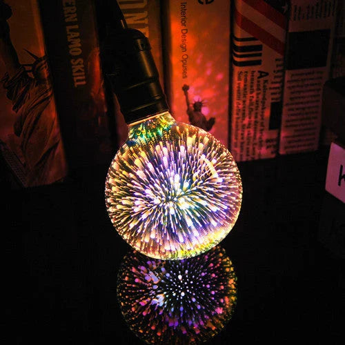 Vibrant 3D Fireworks LED Bulb - Eco-Friendly Home Lighting for Kiwi Celebrations