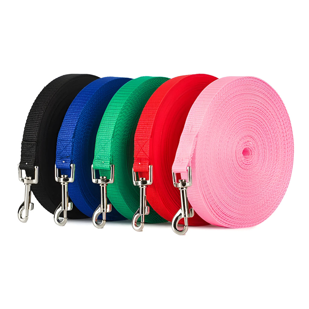 Long rope pet leash in strong nylon with multiple colour and length options