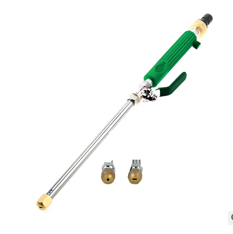 Adjustable copper high-pressure car wash water gun, 46.5cm black model with 5cm grip and nozzle