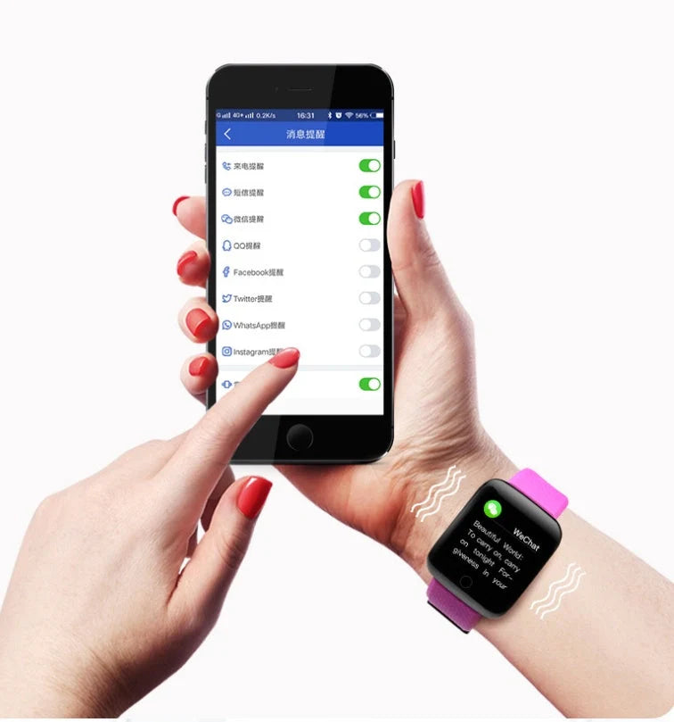 Blood Pressure Monitoring Sports Bracelet with 1.3-inch display in multiple colours