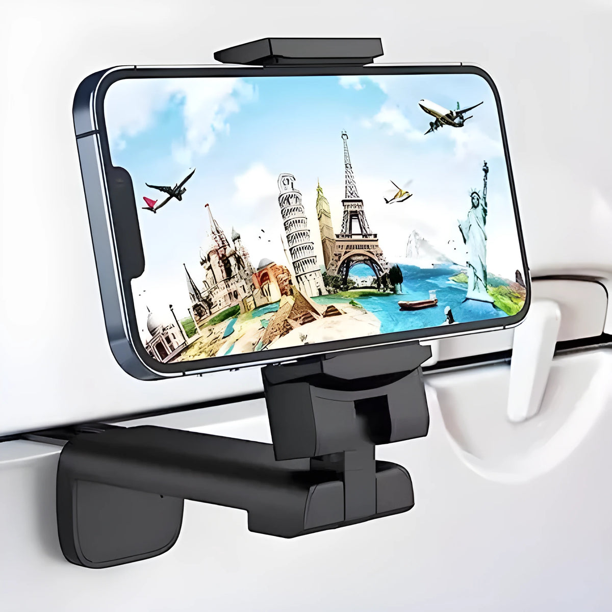 Rotary multifunctional collapsible mobile phone holder in plastic, universal style, available in black green pink