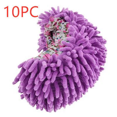 Chenille mop slippers in various colours for easy home cleaning