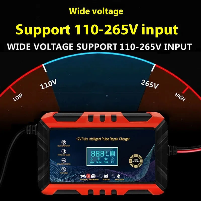 12V 6A RX-04 series automobile battery charger with US plug in red colour