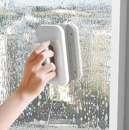 Magnetic Double-sided Wipe for cleaning high windows safely from inside