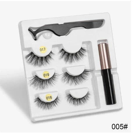 Magnetic false eyelashes set for easy, glue-free application