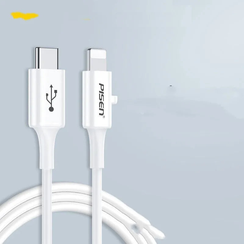 White PVC fast charger cable Type-C to Lightning in 1m length for PD charging