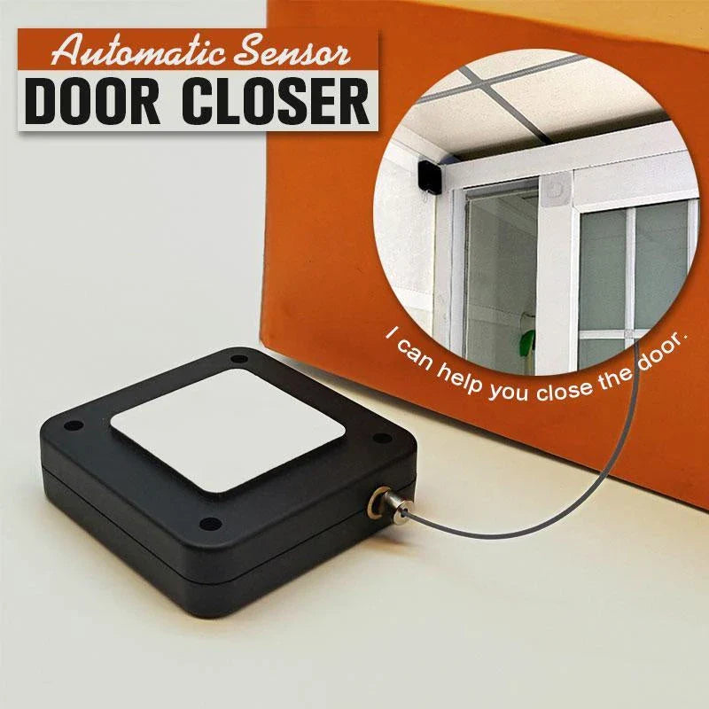 Automatic door closer with soft close feature for sliding and glass doors