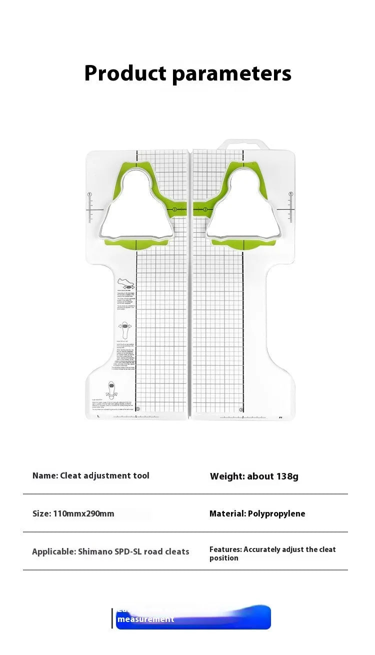 Polypropylene locking plate adjustment tool for bicycles measuring 110mm by 290mm