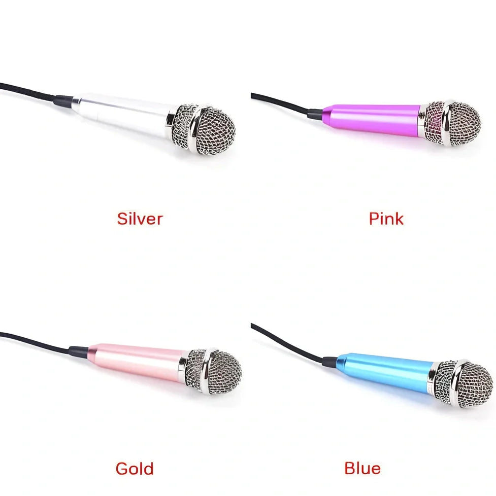 Blue omnidirectional headset microphone with 145m cable for mobile phone recording, wired single unit