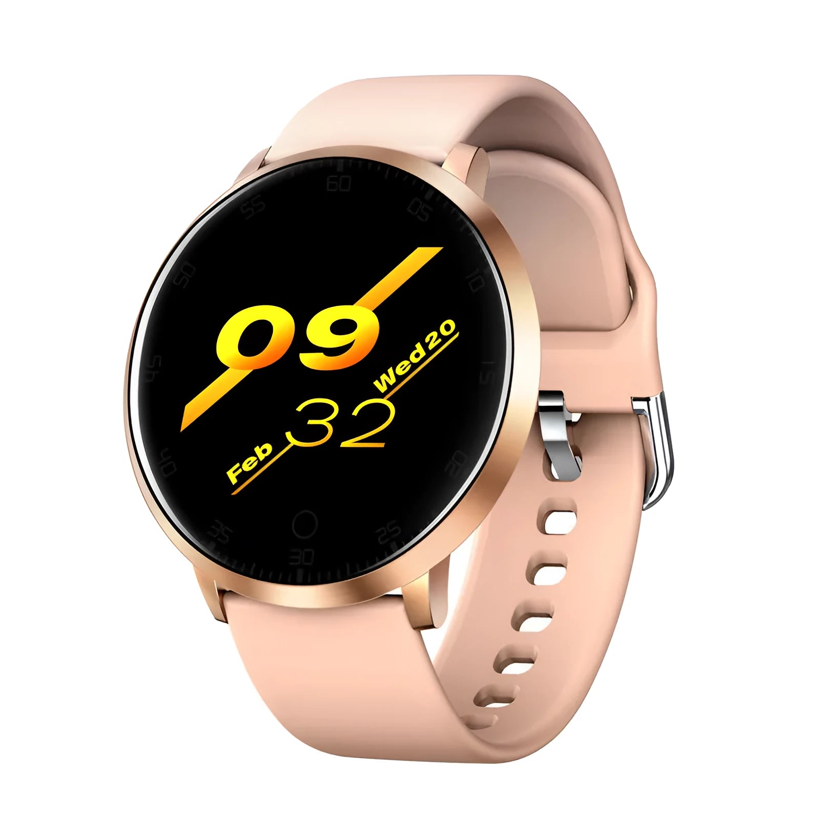 Ultra-thin black smart health bracelet with a silicone strap and a 1.3-inch touchscreen display.