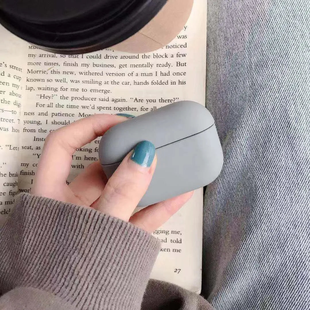 Plastic AirPods Pro protective case shown in available colours including black, red and mint green