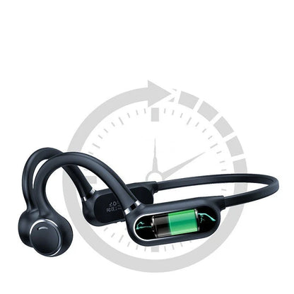 Air Conduction Touch Bluetooth Wireless Earphone in black and white with open-ear design