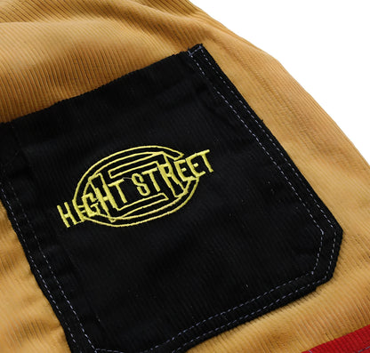 Corduroy straight trousers in colour matching with elastic waist 58-90cm and inseam 92-95cm for leisure