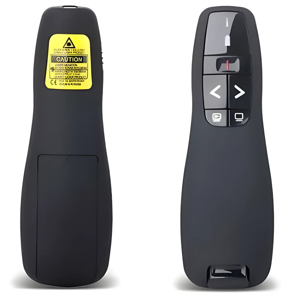 2.4G wireless laser pointer for presentations with USB receiver storage slot