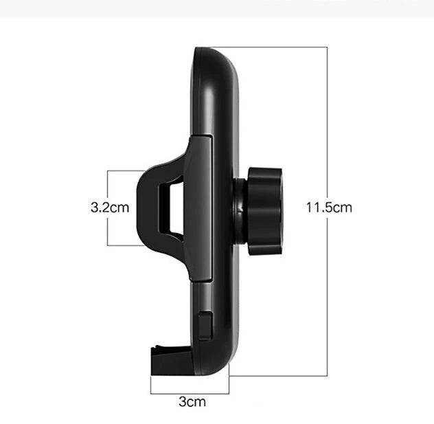 Universal Car Phone Holder in black with adjustable panel and suction cup mount