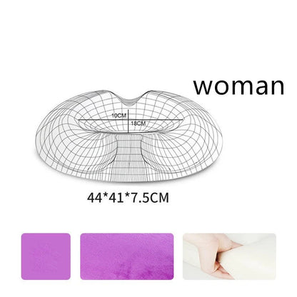 Memory foam seat cushion pillow with gender-specific design for office chairs
