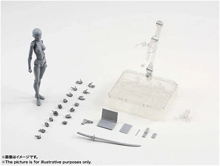 Articulated human mannequin kits for artists with interchangeable accessories